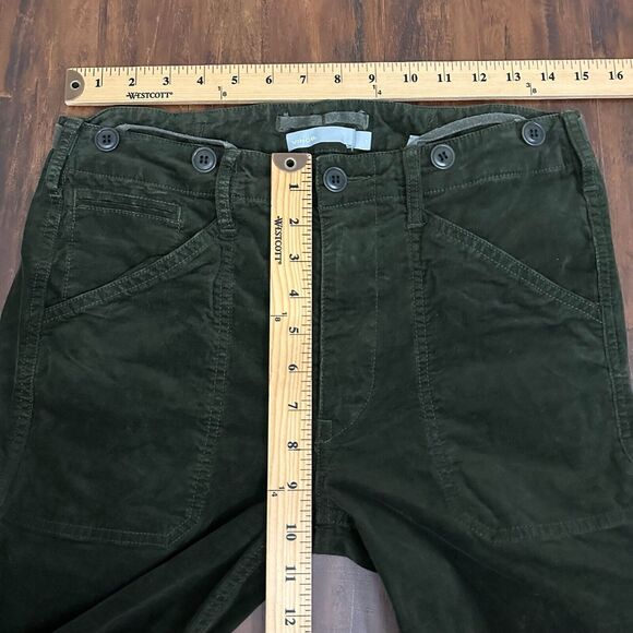 VINCE Slouchy Corduroy Military Pants Slim Fit in Olive - Picture 14 of 16